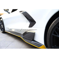 Pour Chevrolet Corvette C8 Stingray Cabriolet Coupé Jupes latérales en fibre de carbone sèche Kit de carrosserie pour Corvette C8 Pièces automobiles