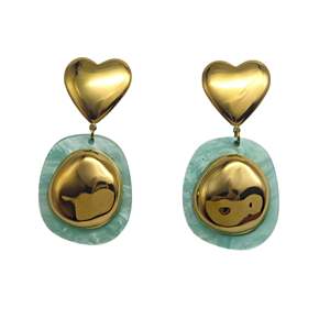Pendientes de Moda con Baño de Oro PVD, Acero Inoxidable 316L, Diseño en Forma de Corazón, Sostenibles y Resistentes - Product Image 1