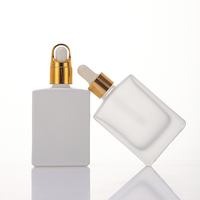 30ml 50ml 100mL ámbar Marrón mate negro esmerilado vidrio cuadrado cuentagotas tapa Crema para Ojos Crema para el cuidado de la piel aceite esencial