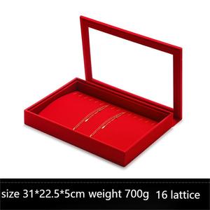 Espositore di Lusso in Microfibra Rossa ZS09 per Anelli, Collane e Bracciali, per Vetrine di Negozi - Product Image 4