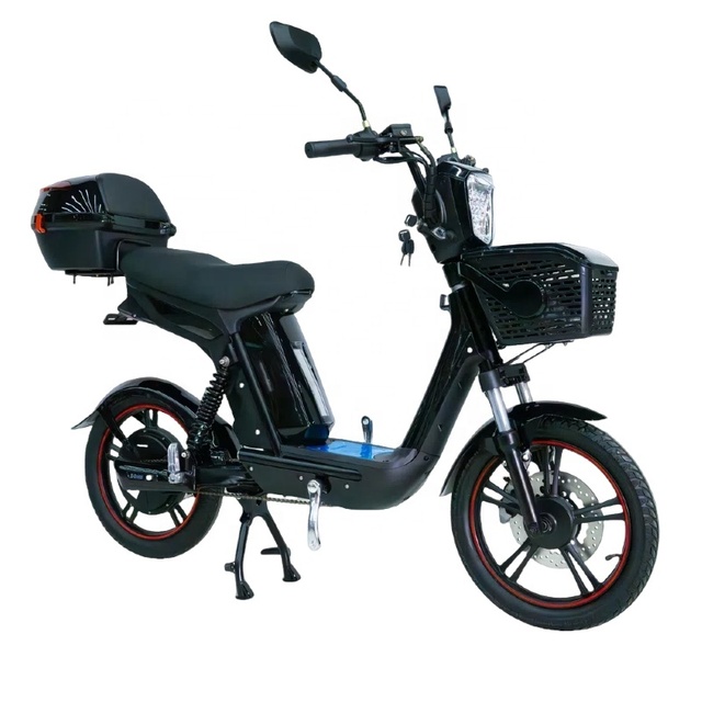 2024 Hot Selling China Manufacturer 350W Full Suspension Electric Pedal Assisted Two-wheel Scooter Electric Moped 48V Battery
