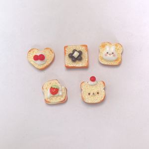 جديد جميل ، دمية منزلية للطعام تحت عنوان راتنج ، سحر الخبز الاصطناعي المحمص بدون ثقب الخرز الحرف اليدوية لتزيين الحفلات - Product Image 1