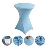 Couvertures de table de bar en spandex rondes moins chères nappes extensibles pour cocktail élastiques pour mariage