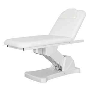 Lit de spa pour le visage électrique réglable Portable blanc Lit de cils en cuir pour Salon de beauté moderne avec tête de lit Table de massage en métal - Product Image 5
