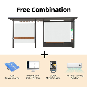 Hot bán thành phố đồ nội thất xe buýt chờ đợi băng ghế dự bị năng lượng mặt trời bảng điều khiển xe buýt dừng nơi trú ẩn với màn hình LED kỹ thuật số biển - Product Image 3