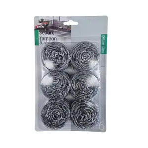 נירוסטה חוט רשת פוט Scourer 6pcs אריזה