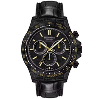 Montre-bracelet pour homme en quartz chronographe multifonction avec lunette lumineuse en fibre de carbone originale de haute qualité OEM