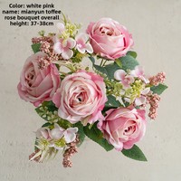 Buket Mawar Susu Awan Buatan Berkualitas Tinggi, Dekorasi Rumah & Pernikahan, Bunga Sutra, Hari Valentine, Thanksgiving