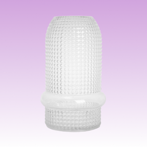 Hand Blown Clear Hobnail Glass <b>Vase</b> <b>Unique</b> Banded Design <b>Vase</b> for Home Office Flower Arrangement Modern Decor Accent - Product Image 5