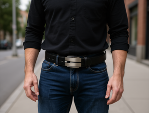 Cinturón de Cuero Genuino para Hombre, 3.5 cm x 125 cm, Hebilla de Dos Piezas, Estilo Formal - Product Image 2