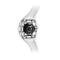 Montre mécanique automatique de haute qualité LUMINA Classic, boîtier tonneau, acier inoxydable, cadran analogique, verre cristal, bracelet FKM
