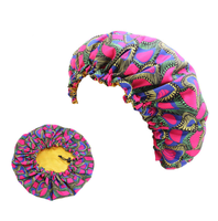 Bonnet en satin de soie double couche réversible style occidental à motif ANKARA avec bande élastique réglable pour usage quotidien quatre saisons