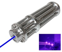 XPL-DBL810B1000 Baterai Isi Ulang 16340 Paduan Aluminium Bentuk Gatling Penunjuk Laser Biru 450nm Daya 1mW Jangkauan 1-5km untuk