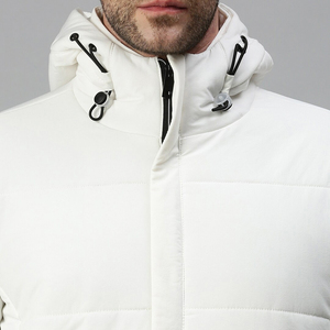 Doudoune matelassée pour homme de haute qualité 2026 avec logo personnalisé, coupe oversize unie, blanche, pour l'hiver - Product Image 2