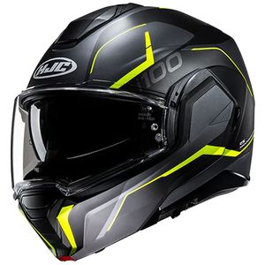 Casco Modulare HJC I100 Nero Giallo Grigio in Policarbonato Taglia Media per Moto - Product Image 1