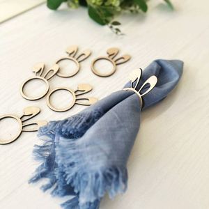 Wooden <b>Napkin</b> <b>Rings</b> Easter Bunny Wood Design Ideal for Easter and Rabbit Themed Parties Easter Party Table Decoration Supplies - Product Image 3