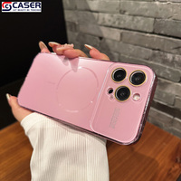 Coque de téléphone à chargement sans fil avec grande fenêtre pour iPhone 17 16 15 14 Series, fine, avec protection d'objectif photo circulaire électroplaquée en PC