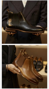 Zapatos <span class=keywords><strong>Derby</strong></span> de Hombre Estilo Italiano, Botas Chelsea de Tobillo Hechas a Mano con Cuero Genuino para Invierno, Transpirables y Elegantes - Product Image 5