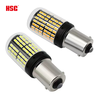 Accessoires automobiles BAU15S PY21W 1156 Ampoule LED de clignotant 144SMD 150 degrés à broches inclinées Ambre Canbus sans erreur pour éclairage automobile