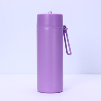 Flacon à vide en acier inoxydable 600ml personnalisé sans Bpa écologique réutilisable bouteille d'eau verte isolée à double paroi