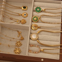 À la mode Zircon cercle pendentif serpent chaîne blanc coquille de mer collier Zircon pierre collier Non ternir rond serpent chaîne collier