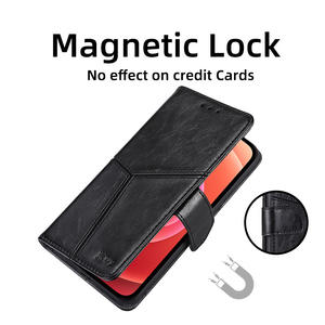 Funda de teléfono de cuero con empalme geométrico para <span class=keywords><strong>iPhone</strong></span> 15 14 <span class=keywords><strong>13</strong></span> 12 11 <span class=keywords><strong>Pro</strong></span> <span class=keywords><strong>Max</strong></span>, lujo discreto a prueba de golpes para Samsung S24 Ultra S23 - Product Image 4