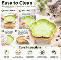 MoMoPaw Gamelle surélevée en céramique pour animaux de compagnie, forme fleur, écologique, solide, moderne, étanche, facile à nettoyer