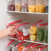 Sac de rangement en plastique refermable, transparent, réutilisable, étanche, portable, pour aliments et collations