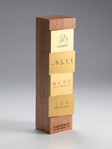 Trofeo Personalizzato in Legno e Oro per Competizioni e Riconoscimenti, Premio per Dipendenti Eccezionali - Product Image 2