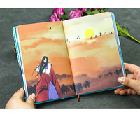 Carnet créatif rétro 32K, paysage, couleur, illustration de la page intérieure, journal, couverture rigide, bloc-notes, carnets