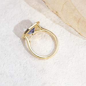 Anillo de compromiso Messi Jewelry MSR-1679 con diamante de laboratorio de corte Asscher de 18k - Product Image 6