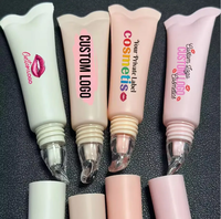 Tubes de baume à lèvres en silicone à presser, emballage en plastique souple vide, logo personnalisé, huile à lèvres, brillant à lèvres, tube de brillant à lèvres, applicateur en plastique