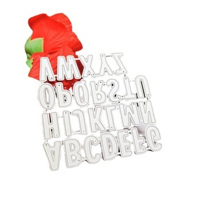 DIY 26 letras inglesas Metal acero al carbono plateado armadura tallada grabado troquel Manual grabado cuchillo de <span class=keywords><strong>corte</strong></span> - Product Image 5