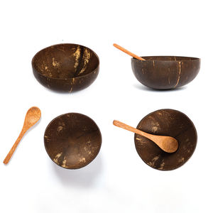 Juego de vajilla sostenible de cuchara de madera ecológica de 350-600ML, ensaladera de coco - Product Image 2