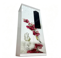 Armoire à vêtements en acier multi-compartiments, armoire de rangement en métal pour chambre à coucher avec impression graphique 3D