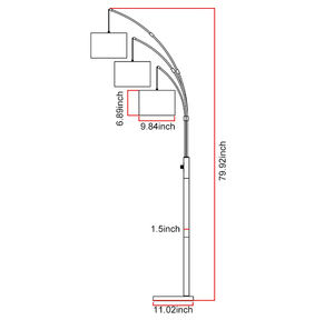 Dimmable Touch <b>Switch</b> Control Tree Floor Lamp 3 LED Lights Rotatable Midcentury Arc Lamp Heavy Base High CRI 90 Elegant <b>Standing</b> - Product Image 4