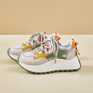 Chaussures florales tendance pour femme, baskets décontractées coréennes en toile vulcanisée à plateforme - Product Image 3