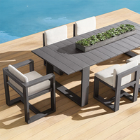 Tables et chaises de jardin pour patio extérieur Hotel Resorts Balcon Table en alliage d'aluminium Patio Villa haut de gamme Imperméable à l'eau