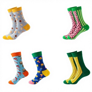 Unisex Funny Cartoon Food <b>Breathable</b> Anti-Bacterial Autumn Skateboard Dress Crew Cotton <b>Socks</b> Men Women - Product Image 3