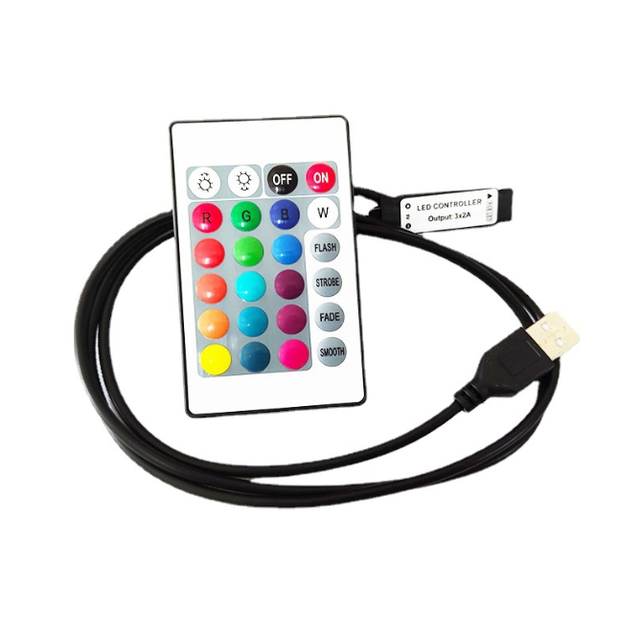 RGB RGBW IR Remote Controller for LED Light 24-Key Wireless Button App Adjust Light Color and Modes