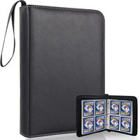 Classeur de cartes TCG étanche pour le commerce de gros, avec fermeture éclair, 4 pochettes, pour cartes de sport et de collection