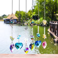 Attrape-soleil en cristal pour fenêtre avec chaîne Rainbow Maker Crystal Prisms Decor for Home Garden, 9 pièces