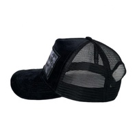 Casquette de camionneur noire édition limitée Suède, avec patch personnalisé sublimé, velours pelucheux, maille brodée, signature, cyclisme, plage