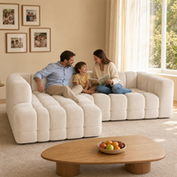 Canapé modulaire en tissu en forme de L, inspiré des nuages modernes, avec rembourrage en éponge inclinable, adapté aux salons, hôtels, appartements