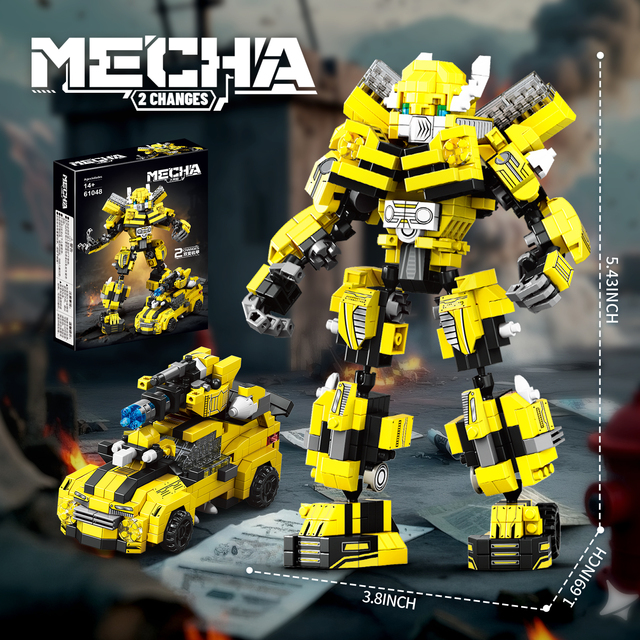 Custom Packaging DIY Plastic Model Kit Educational STEM Toy Building Blocks Dual-variable Mecha Robot Building Blocks Set