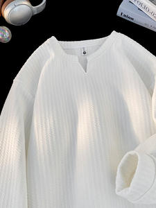 Sweat-shirts pour hommes personnalisés avec logo, automne-hiver, décontractés, chauds, tendance, coupe ample, à deux couches, rayés, vêtements chauds - Product Image 3