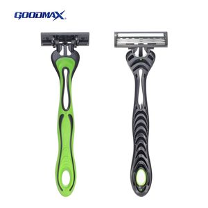 GOODMAX güzellik bakımı tek kullanımlık tıraş makinesi erkekler için üçlü bıçak kauçuk saplı erkek tıraş bıçağı - Product Image 1