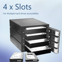 Boîtier de stockage serveur professionnel Unestech à 4 baies en aluminium, avec backplane SAS à échange à chaud pour disques durs de 3,5 pouces, rack mobile pour ordinateur