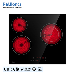 Piano Cottura in Vetroceramica Nero a 3 Zone con Approvazione CE, Fornello a Infrarossi per Elettrodomestici - Product Image 2