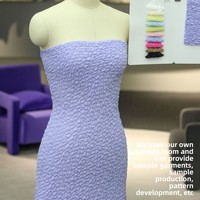 Robes et jupes pour femmes en tissu jacquard en crêpe à bulles texturé, 100% polyester, collection printemps/été, en stock
